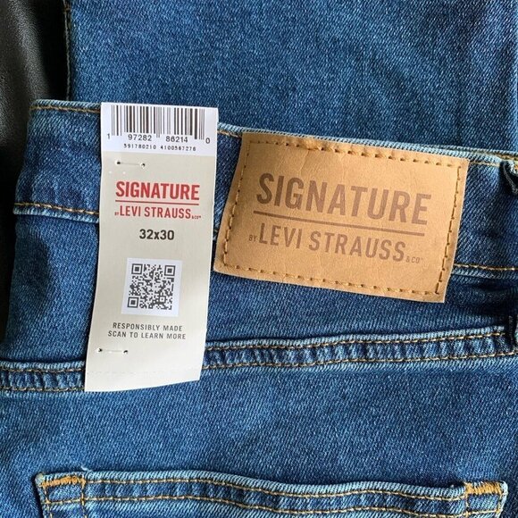 Men's Levi Strauss Signature Slim Fit Straight Leg Stretch Jeans Size 32x30 NWT - Picture 8 of 11